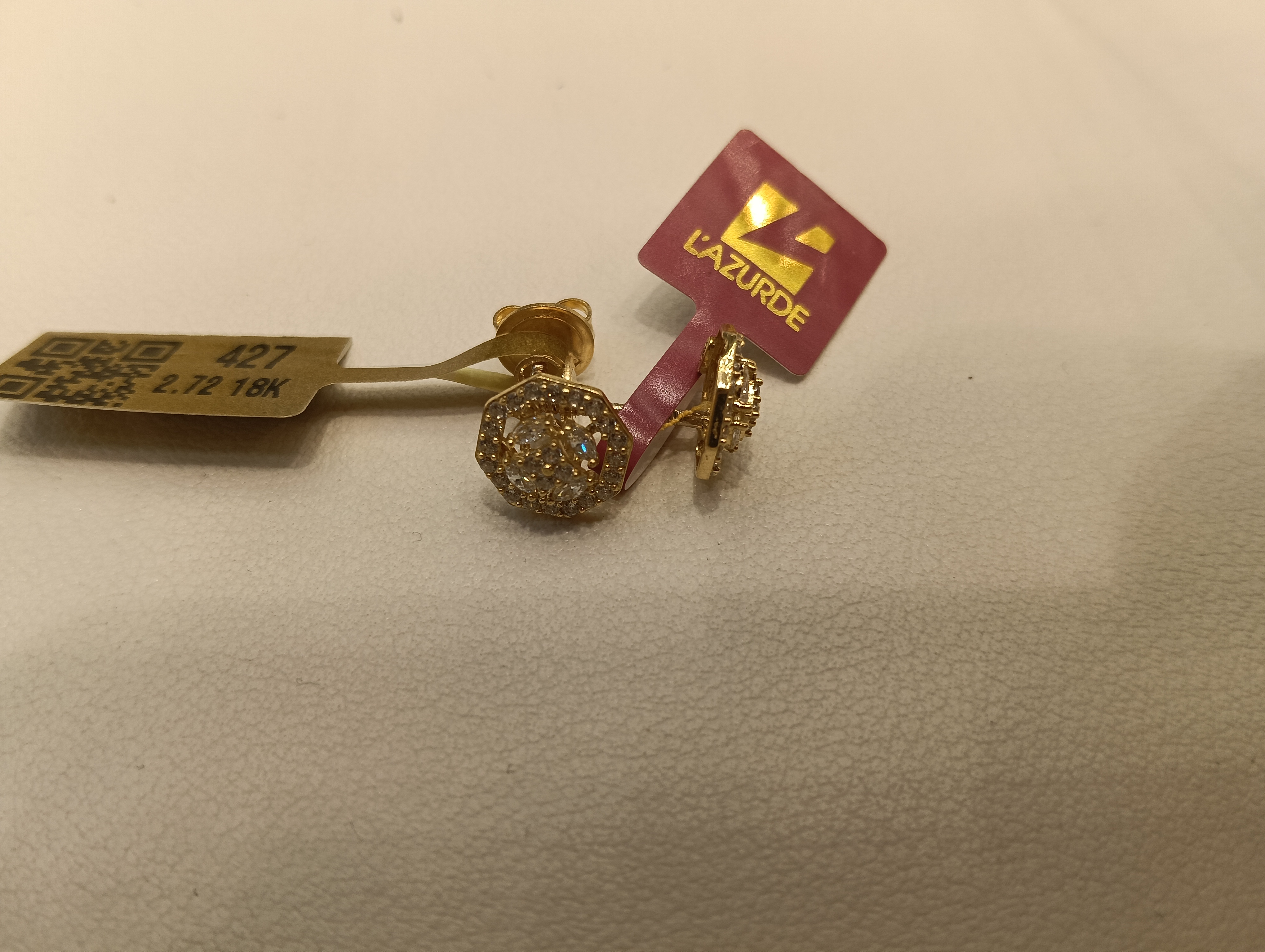 حلق — لازوردي — عيار 18 — صورة 3